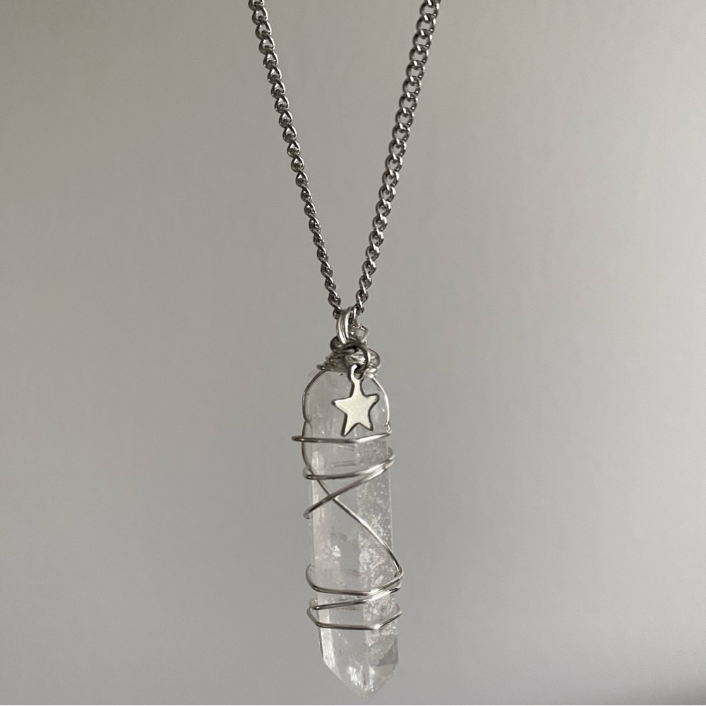 Handmade Clear Quartz Point Necklace